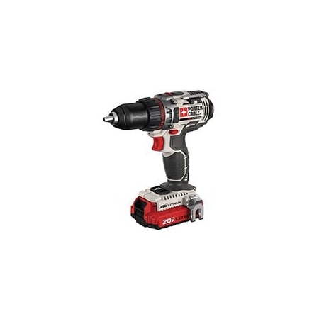 Porter-Cable PORTER-CABLE PCC620LB Hammer Drill Kit, 20 V Battery, Lithium-Ion Battery, 1/2 in Chuck, Red PCC620LB